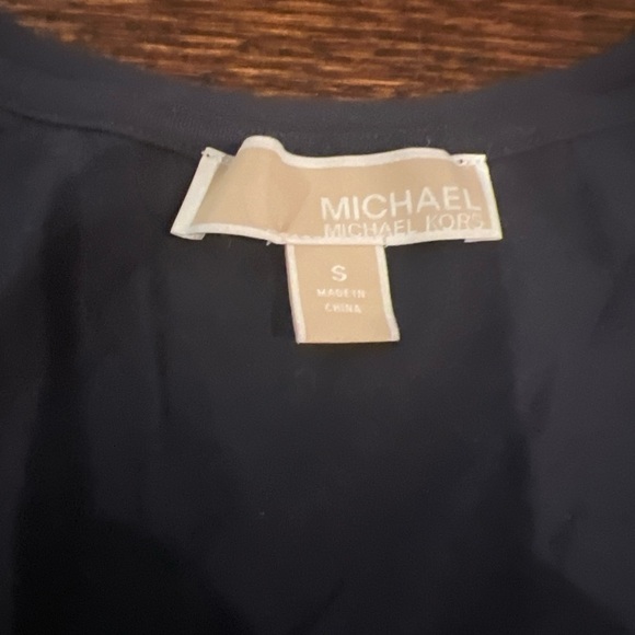 Michael Kors Size S Navy Brown Striped Tank Top MK  Logo - Picture 4 of 4